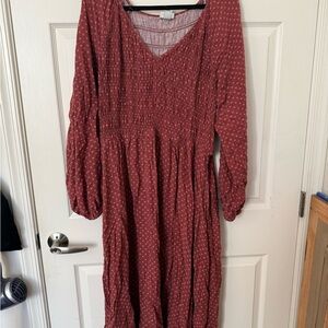 Ava & Viv Maroon Long Sleeve Dress